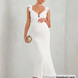 Maternity Elegant White Lace Spring/ Summer Dress